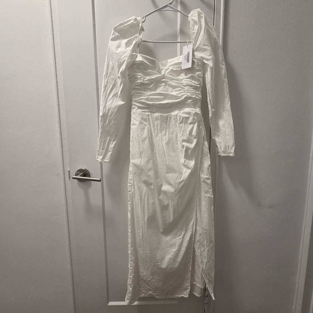 Sz 6 Reformation White Organic Cotton Isaac Dress NWT - Picture 2 of 5